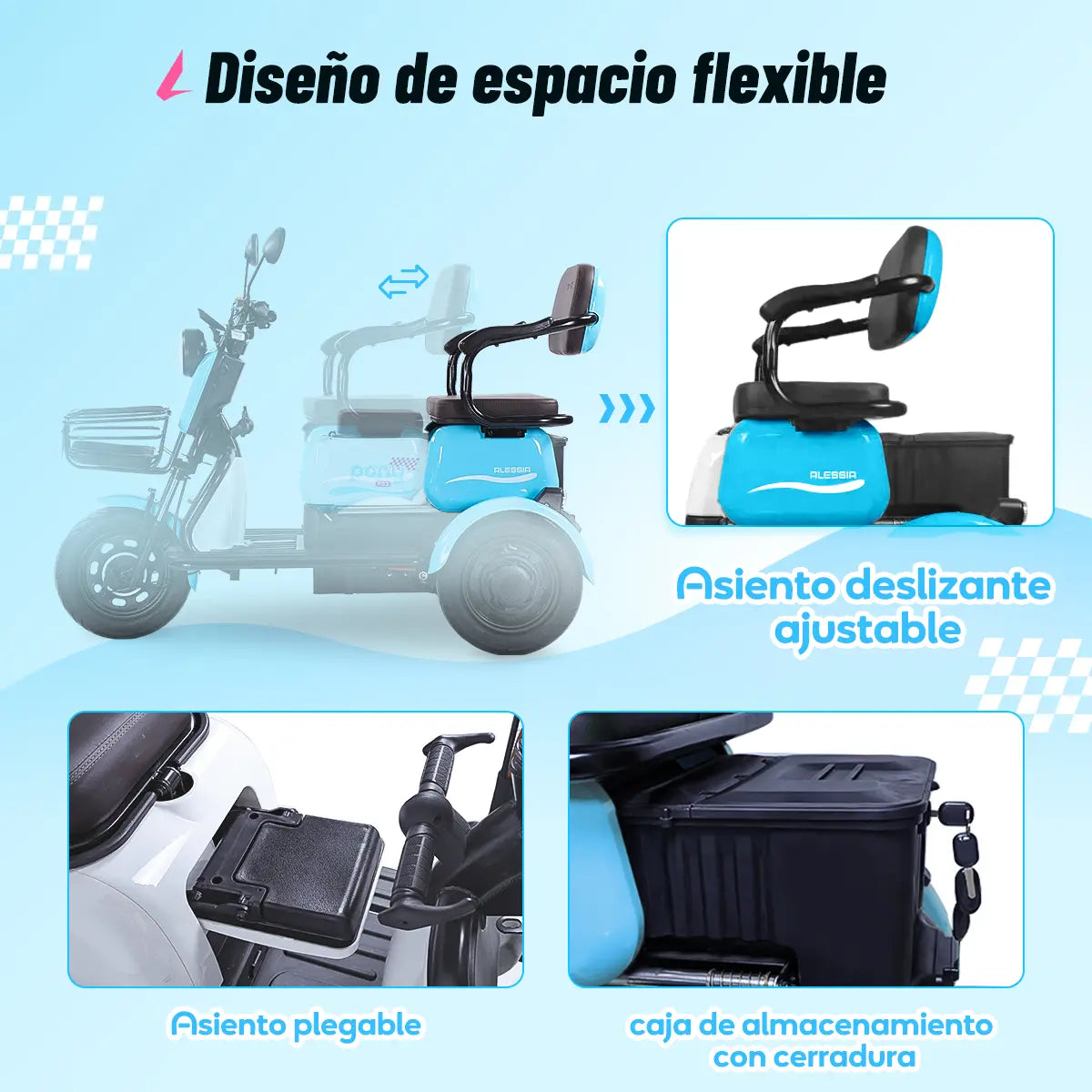 Triciclo Eléctrico Alessia P03 Pony 500w 60v/20ah
