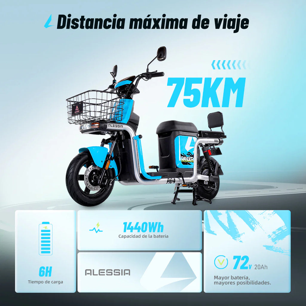 Bicicleta Eléctrica Alessia A04 Ranger 800w 72v/20ah