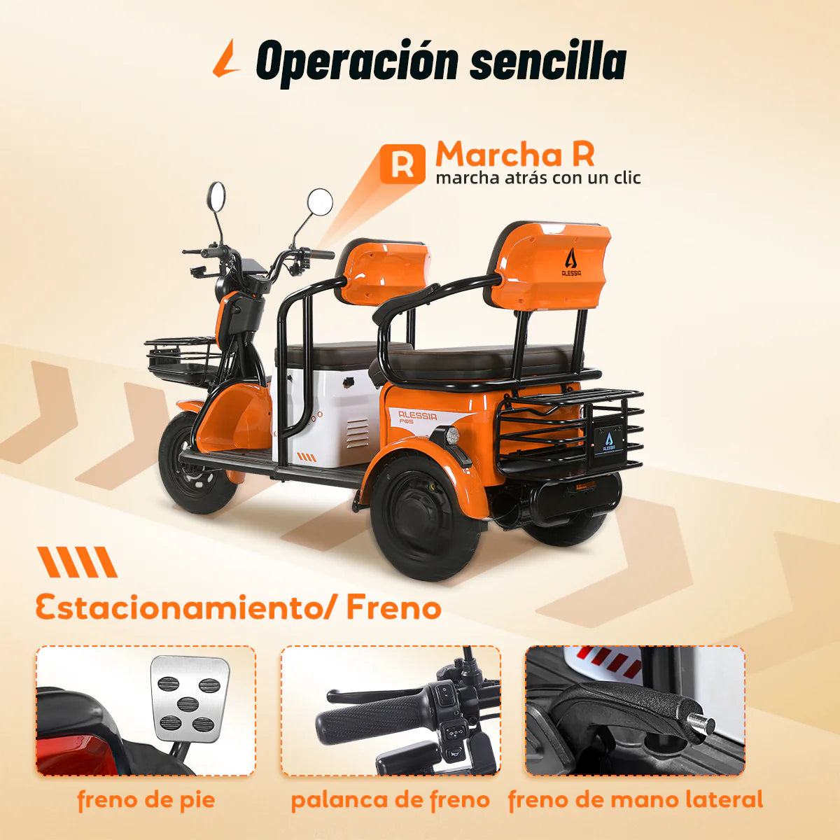 Bicicleta Eléctrica Alessia P05 Kangaroo 72v 650w