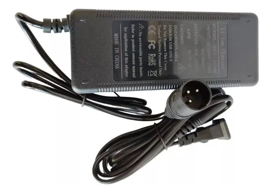 Cargador Patín Eléctrico(48v) 54.6v 2a De 3 Pines Bicicleta