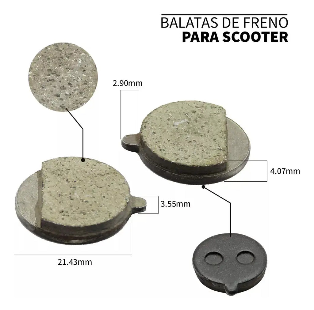 2 Balatas Para Freno De Disco Scooter Electrico Honey Whale