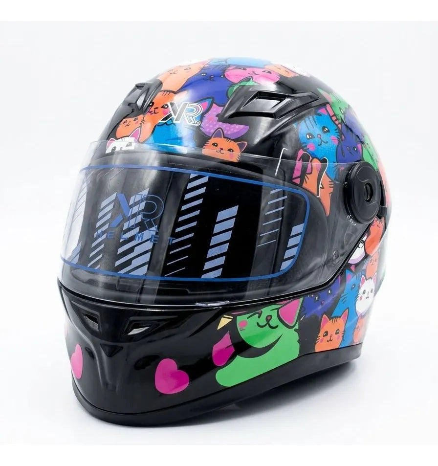 Casco Cerrado Infantil C/luz Brillante Gatitos