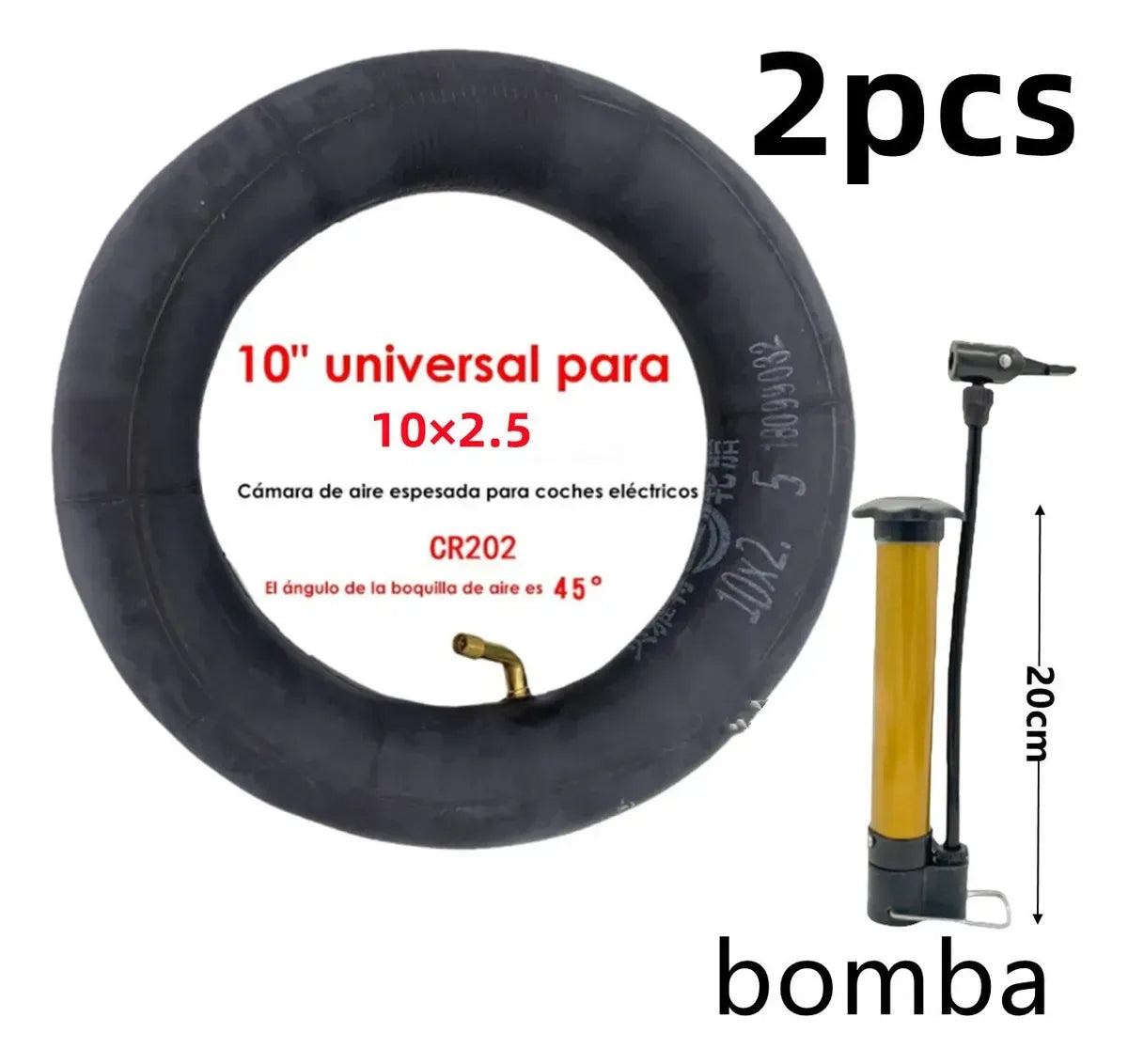 2 Cámara Llanta 10in 10x2.5/255x80 Scooter Eléctrico