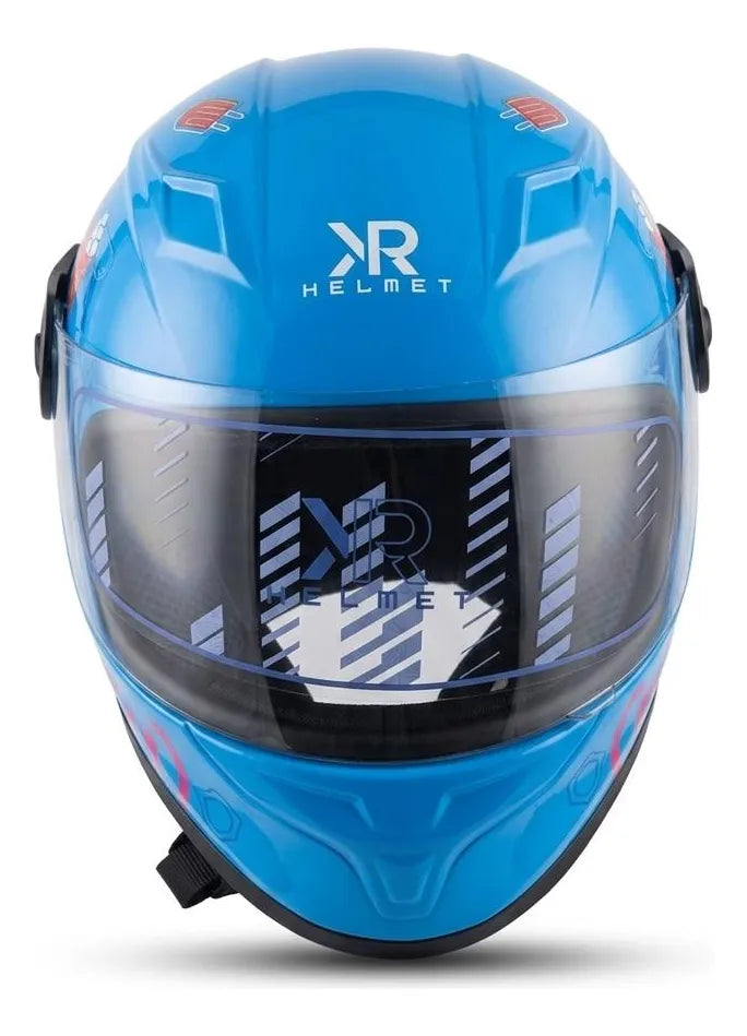 Casco Cerrado Infantil C/luz Brillante Paletas Celeste