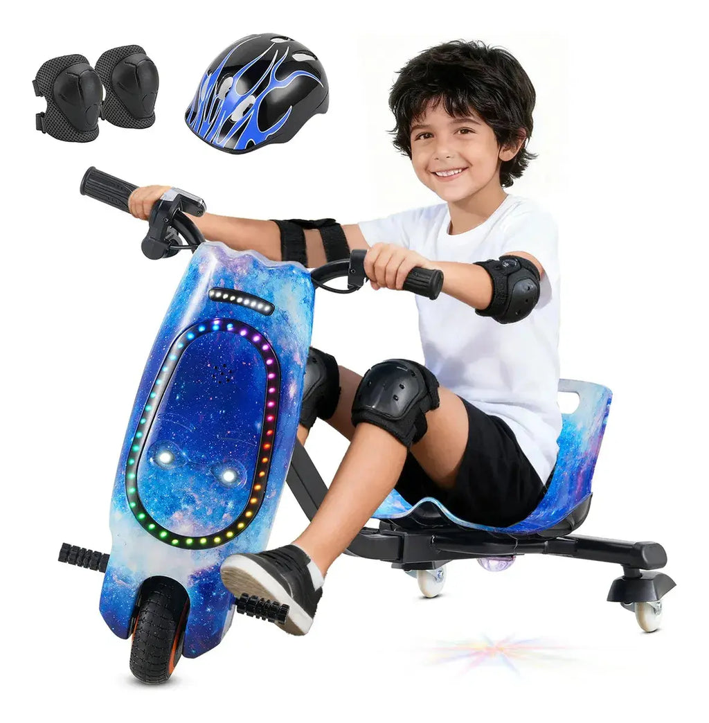 Triciclo Eléctrico Para Niños Montable Bluetooth Azul