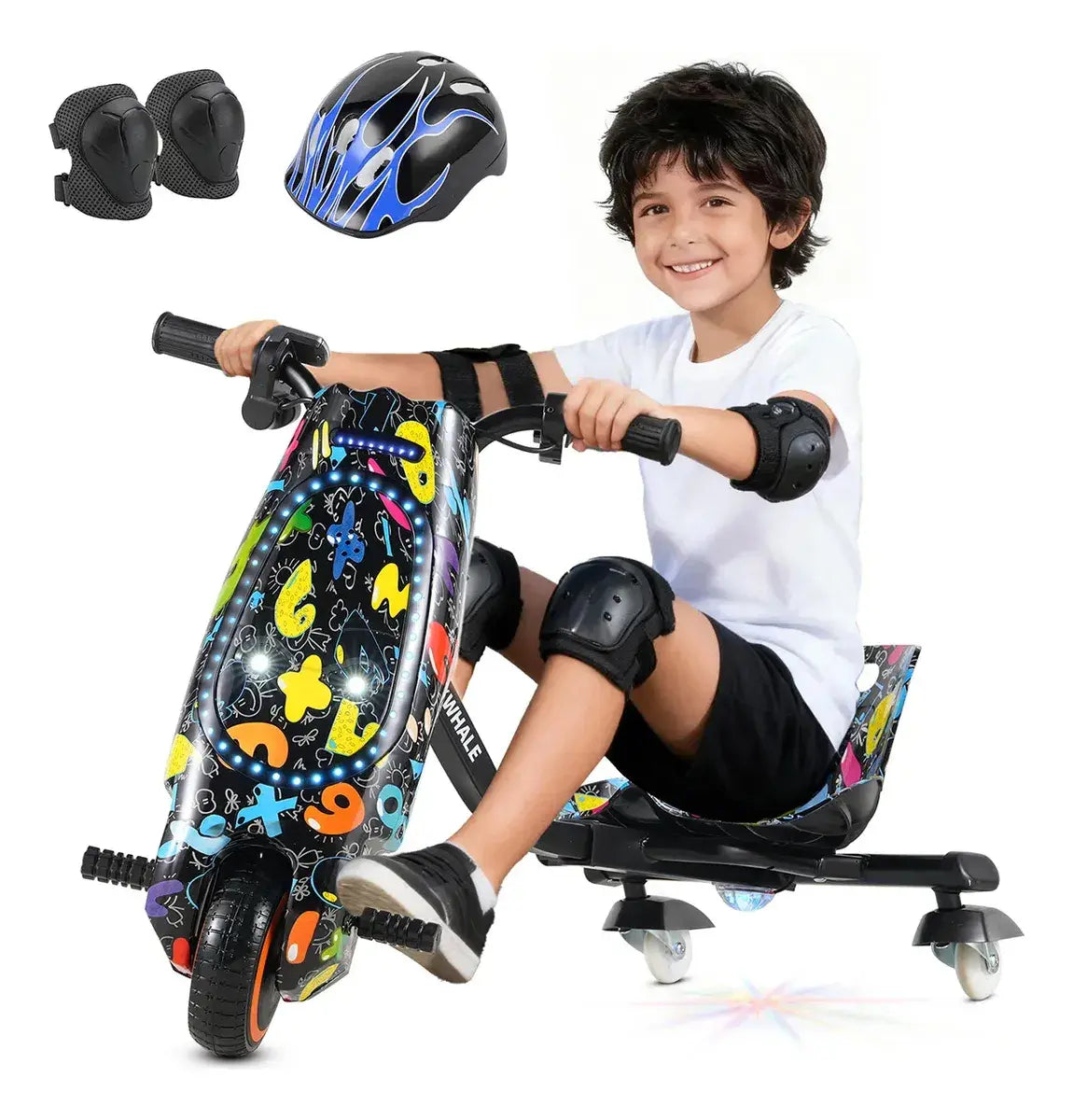 Triciclo Eléctrico Para Niños Montable Bluetooth Negro
