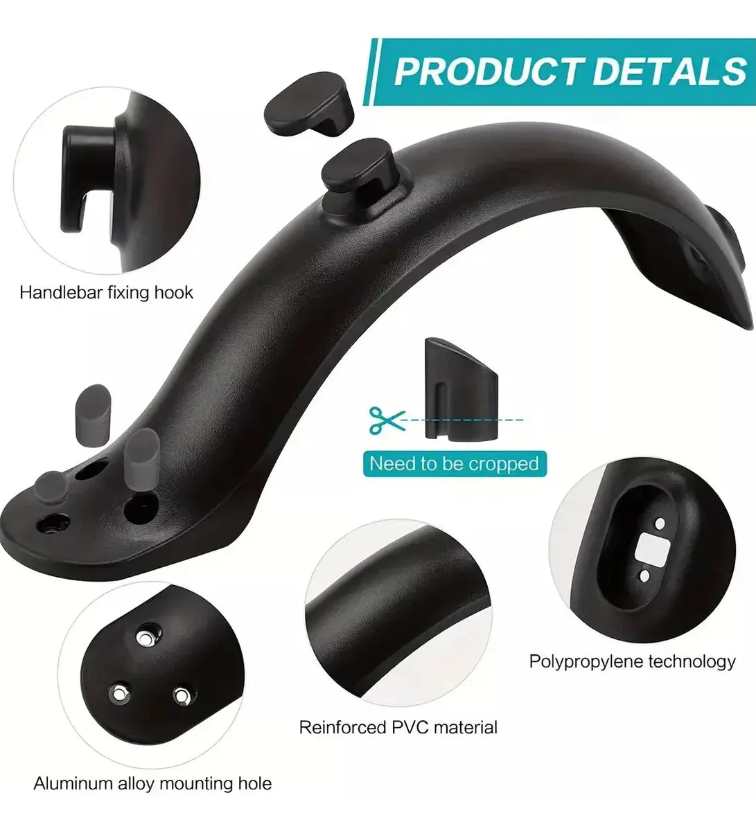 Guardabarros Salpicadera Con Lampara Para Scooter Xiaomi