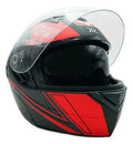 Casco Para Motociclista Abatible Rojo Kr Line