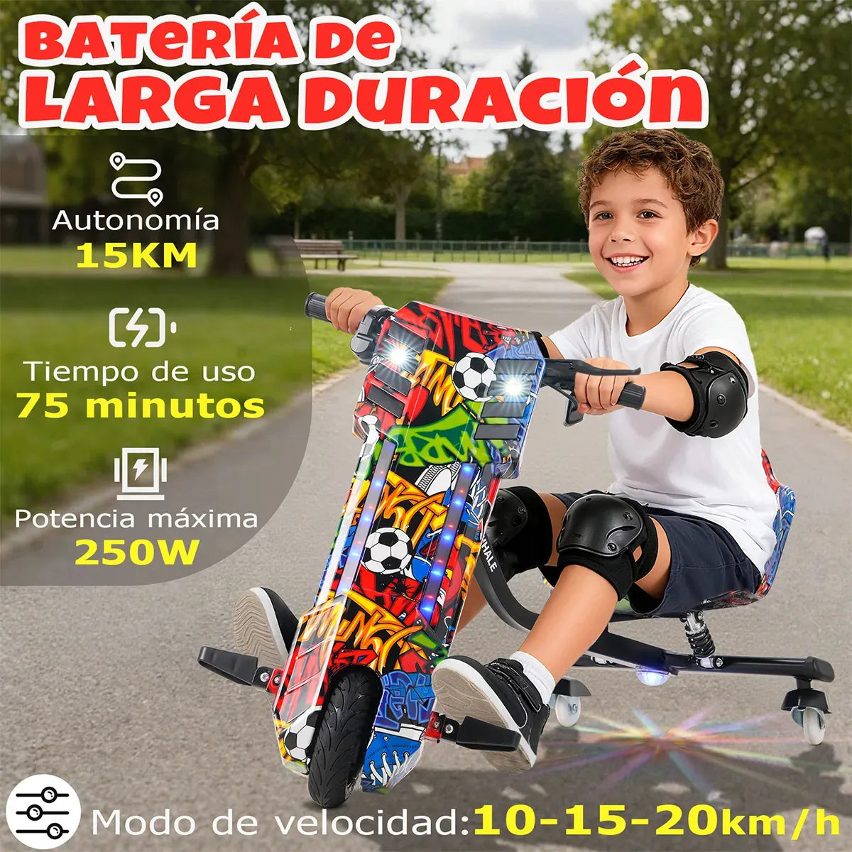 Triciclo Electrico Para Ninos Montable Bluetooth Giro De 360