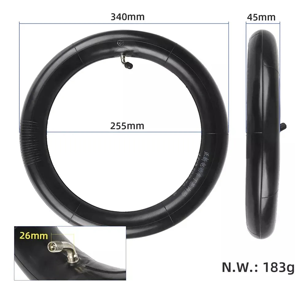 Camara Reforzada 14x2.5 Pivote Curvo Para Bicicleta O Ebike
