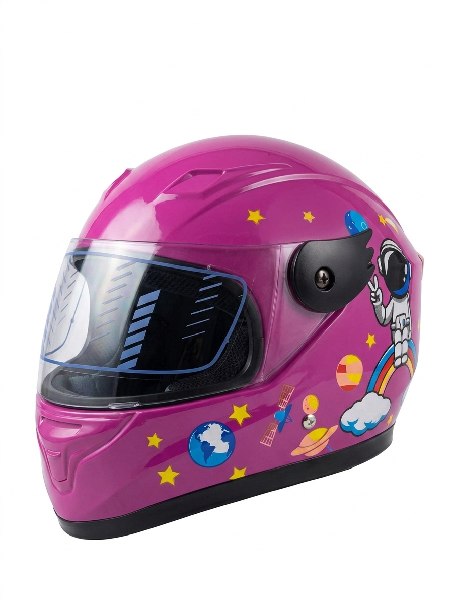 Casco Cerrado Infantil C/luz Brillante Astronauta Purpura