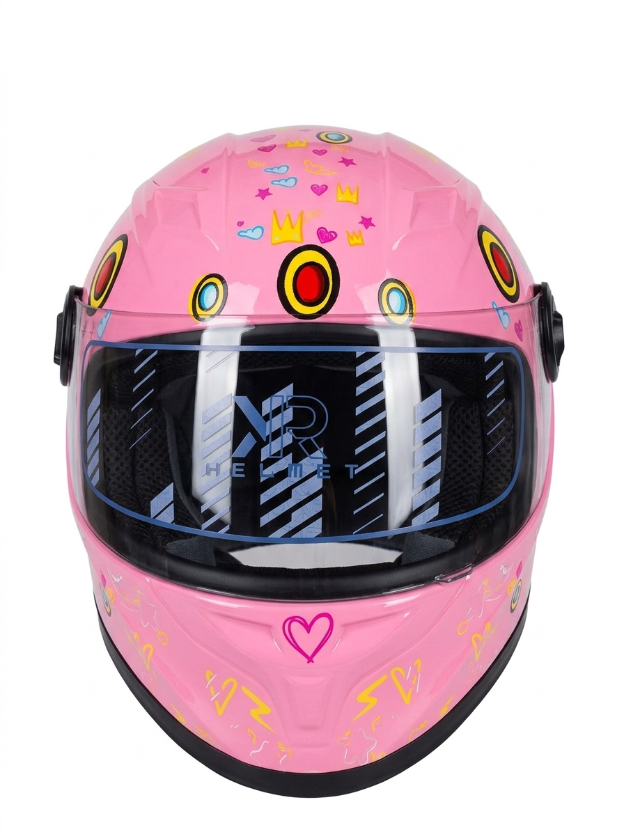 Casco Cerrado Infantil C/luz Brillante Princesa Rosa