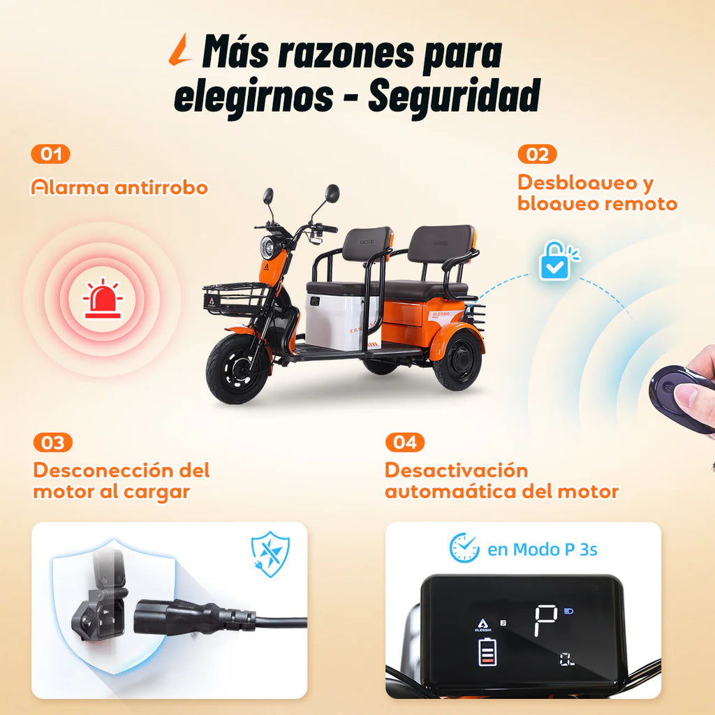 Bicicleta Eléctrica Alessia P05 Kangaroo 72v 650w