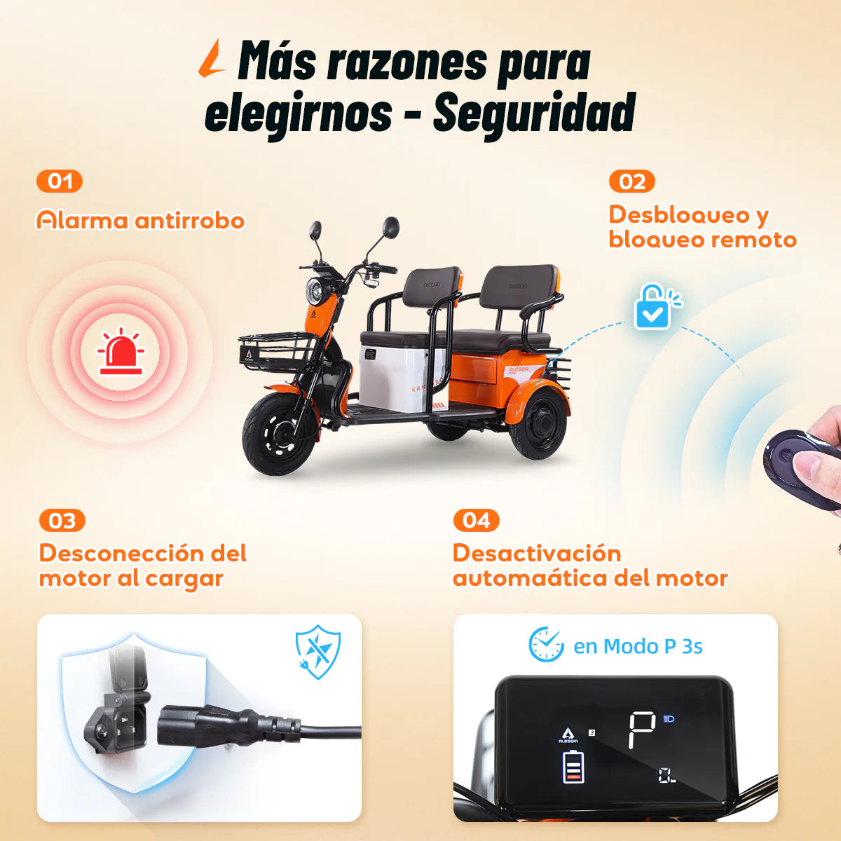 Bicicleta Eléctrica Alessia P05 Kangaroo 72v 650w