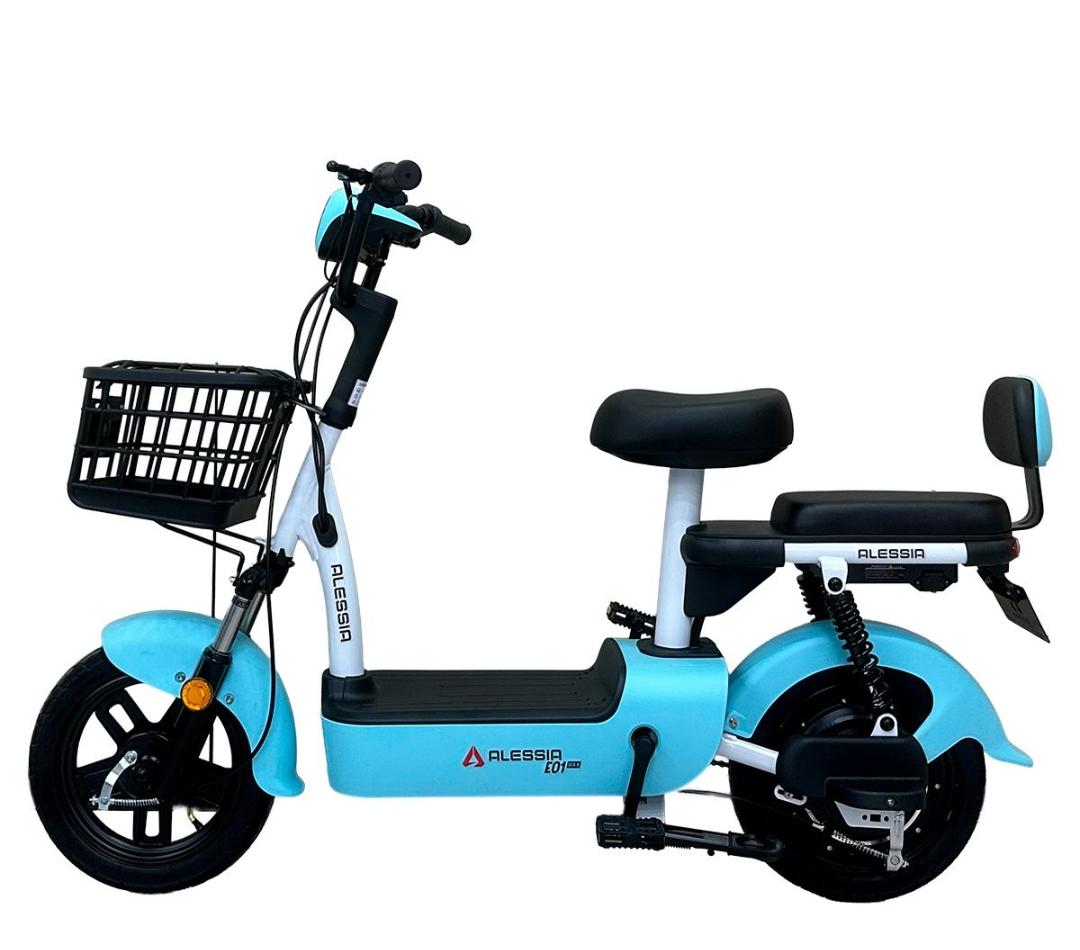 Bicicleta Eléctrica E01 Max | Alta Autonomía Y Confort Celeste