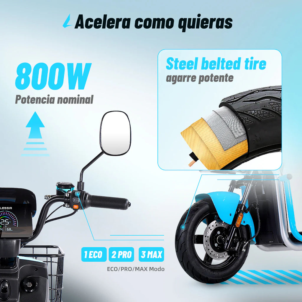Bicicleta Eléctrica Alessia A04 Ranger 800w 72v/20ah