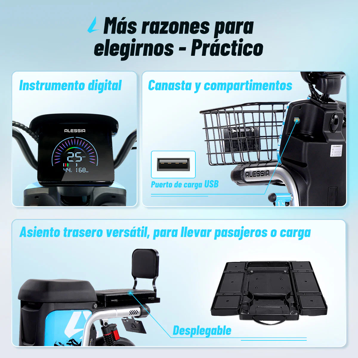 Bicicleta Eléctrica Alessia A04 Ranger 800w 72v/20ah