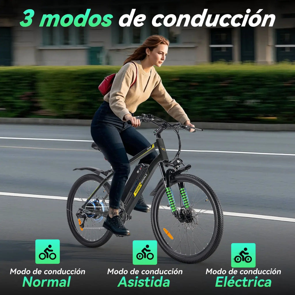 Bicicleta Eléctrica con Batería Extraíble Honey Whale S8