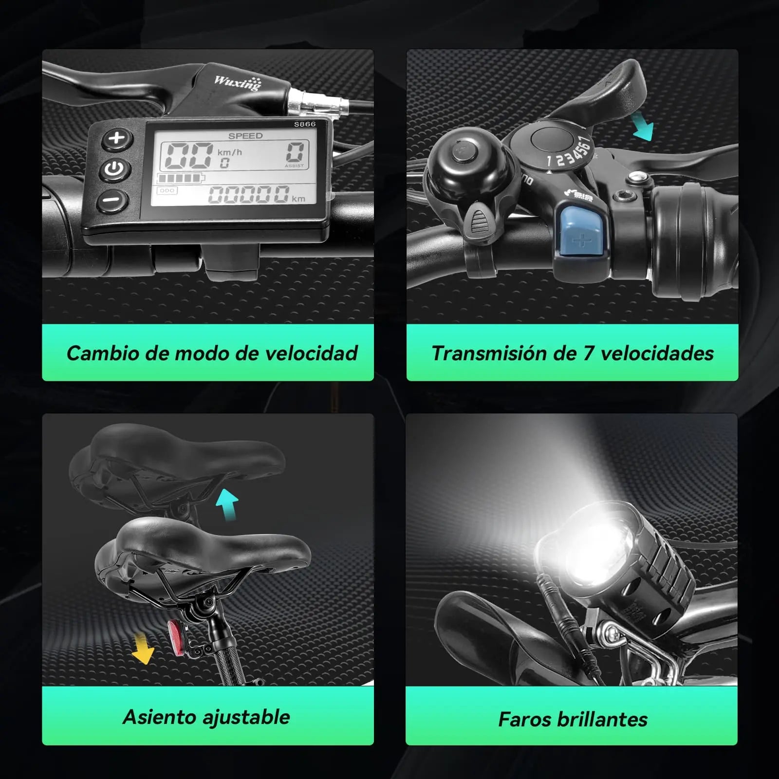 Bicicleta Eléctrica con Batería Extraíble Honey Whale S8