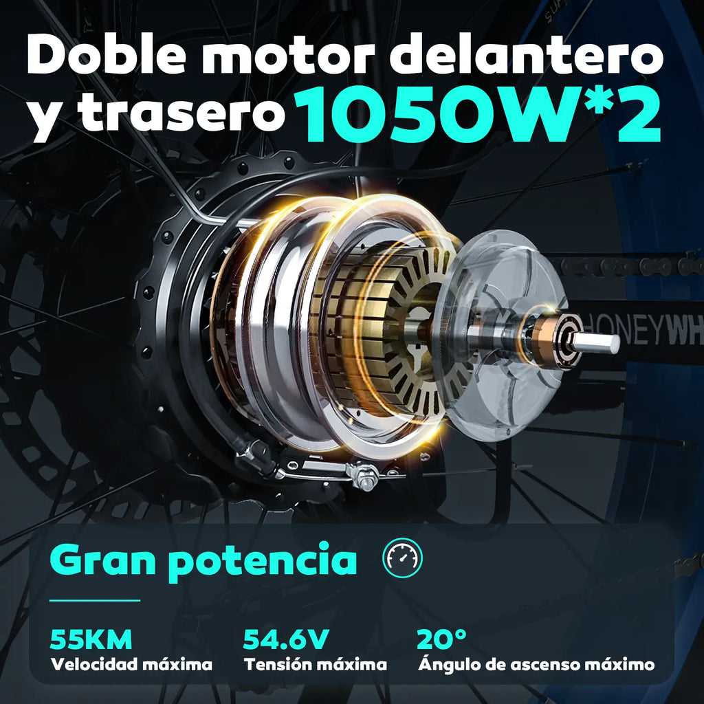 Bicicleta Electrica de Montaña Honey Whale Bk08 Azul