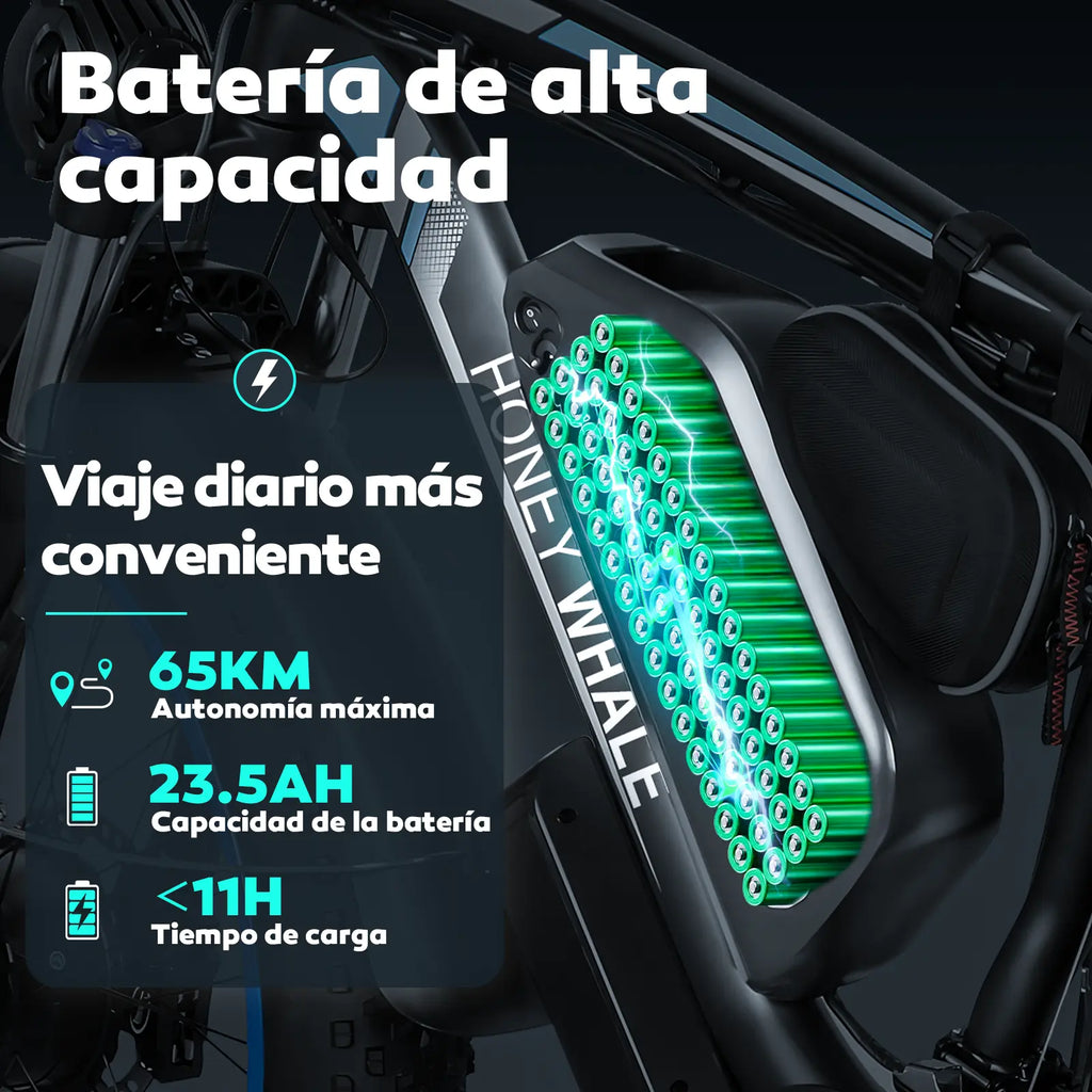Bicicleta Electrica de Montaña Honey Whale Bk08 Azul