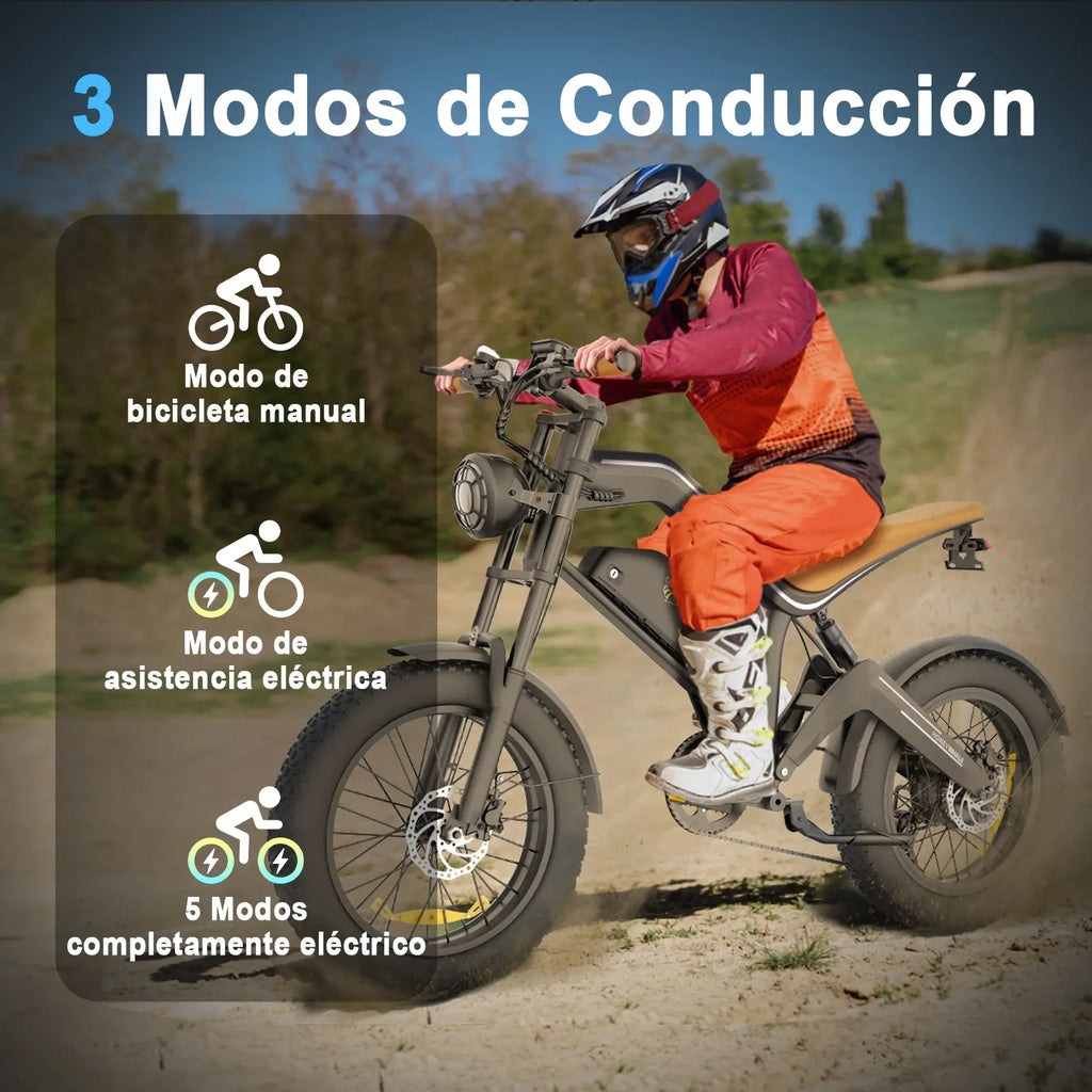 Bicicleta Eléctrica Montaña K6 Pro 55km/h 850w Honey Whale