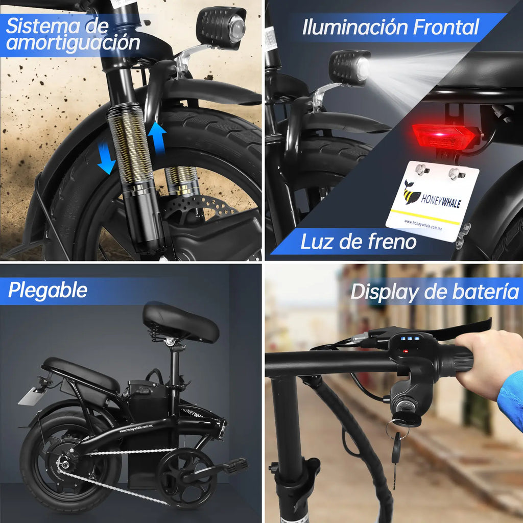 Bicicleta Eléctrica Plegable Honey Whale S6-S