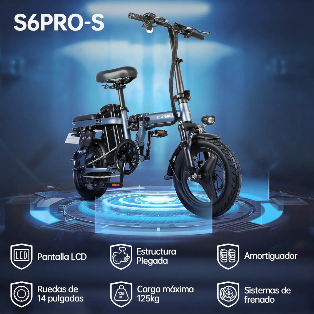 Bicicleta Eléctrica Plegable Honey Whale S6-S Pro