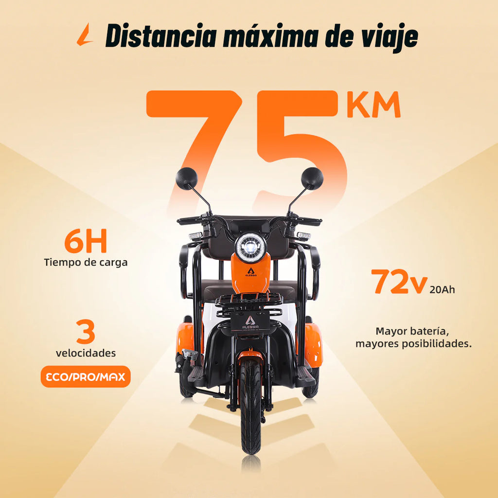 Bicicleta Eléctrica Alessia P05 Kangaroo 72v 650w