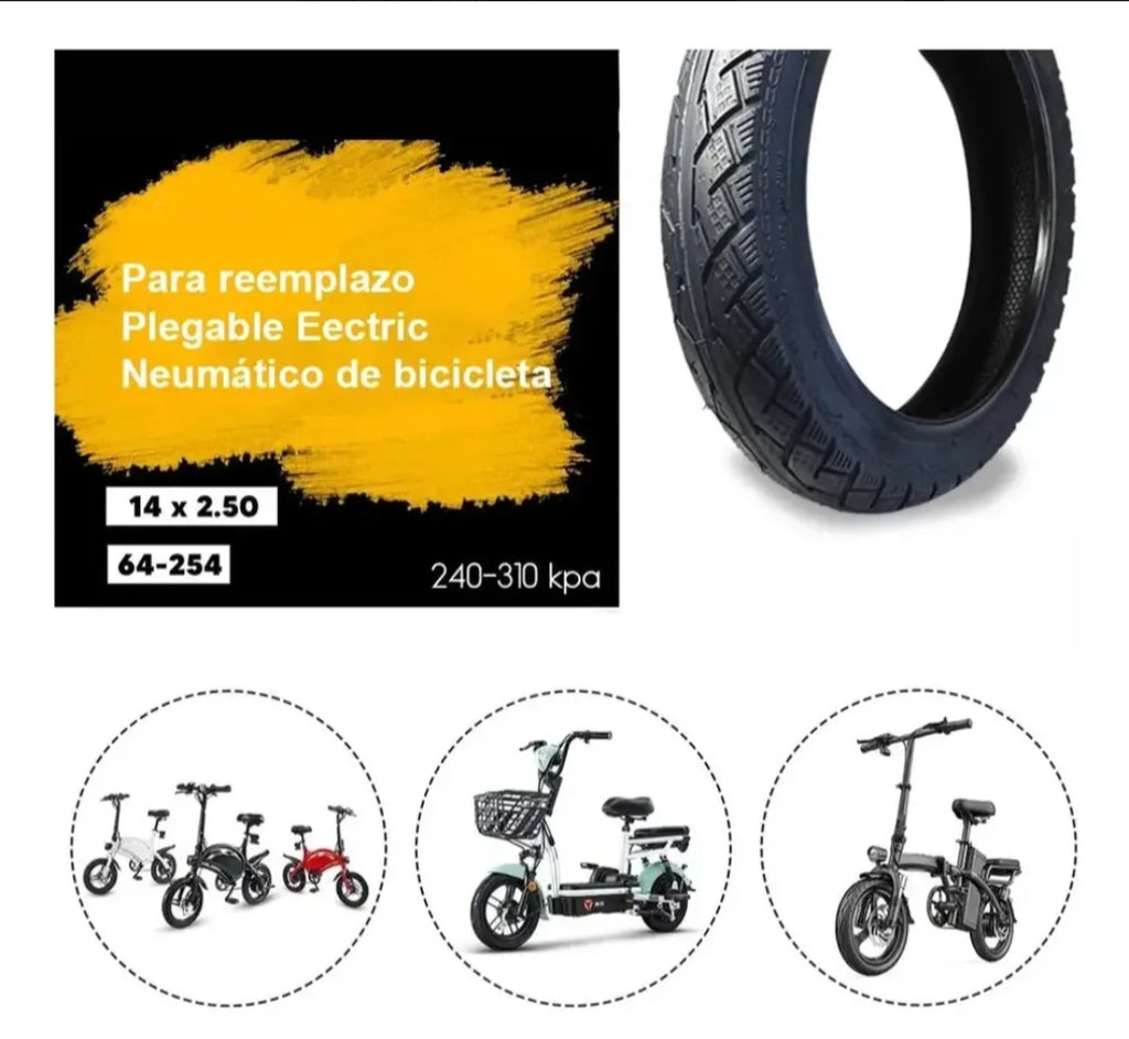 Llanta 14x2.50 (2.50-10) Para Bici-moto Motoneta Eléctrica