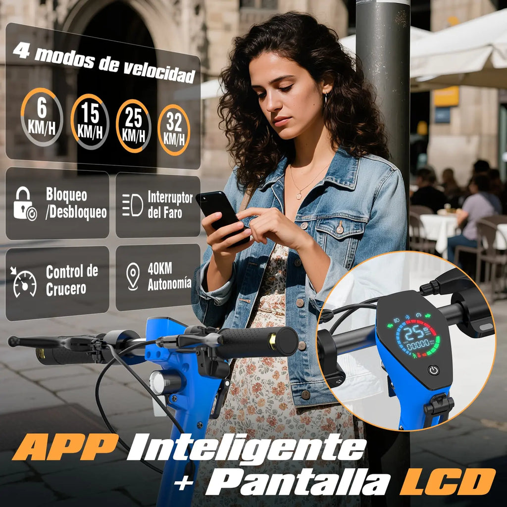 Scooter Eléctrico Honey Whale E9 MAX-N Azul