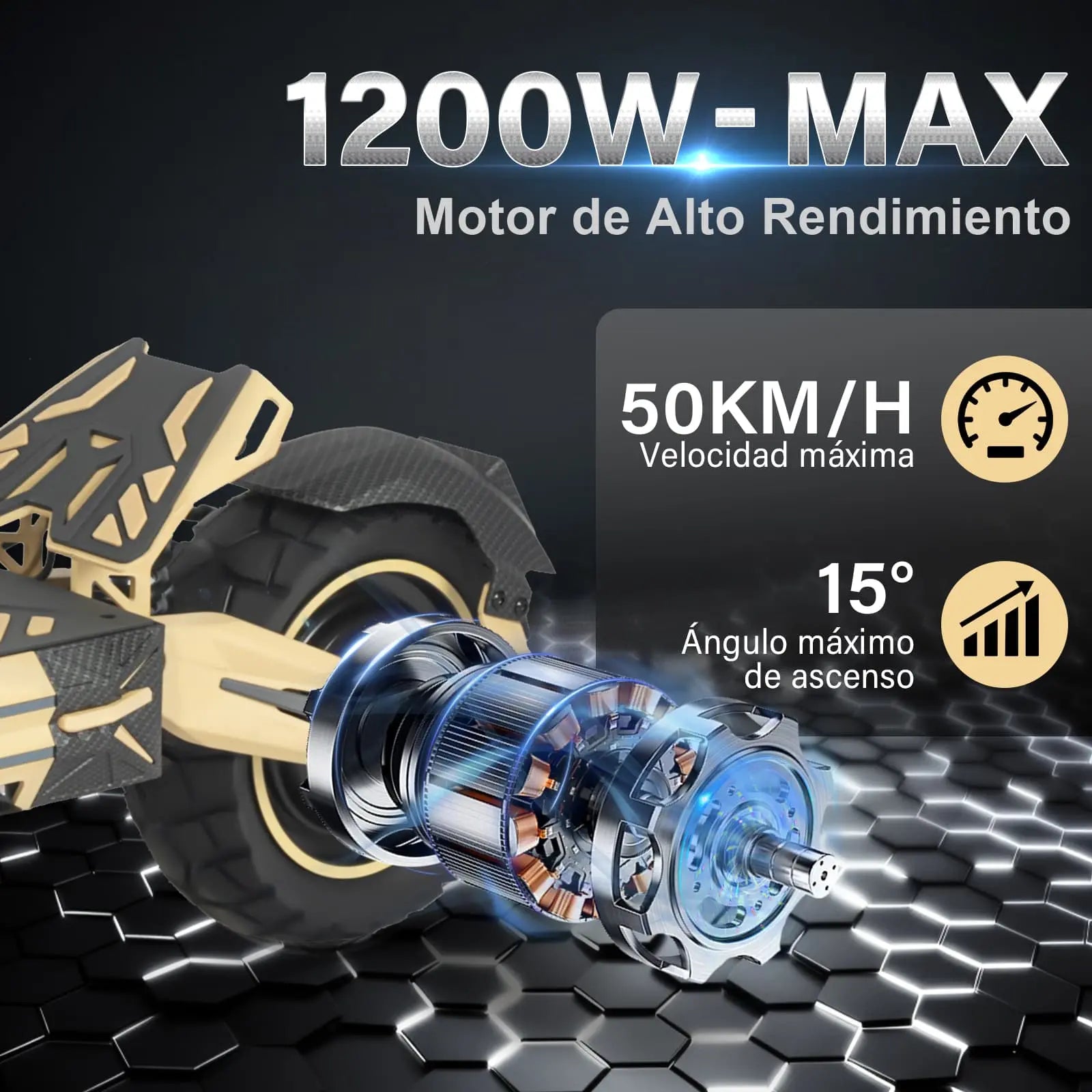 Scooter Patín Eléctrico 50km/h 1200w Max. Honey Whale G2Pro
