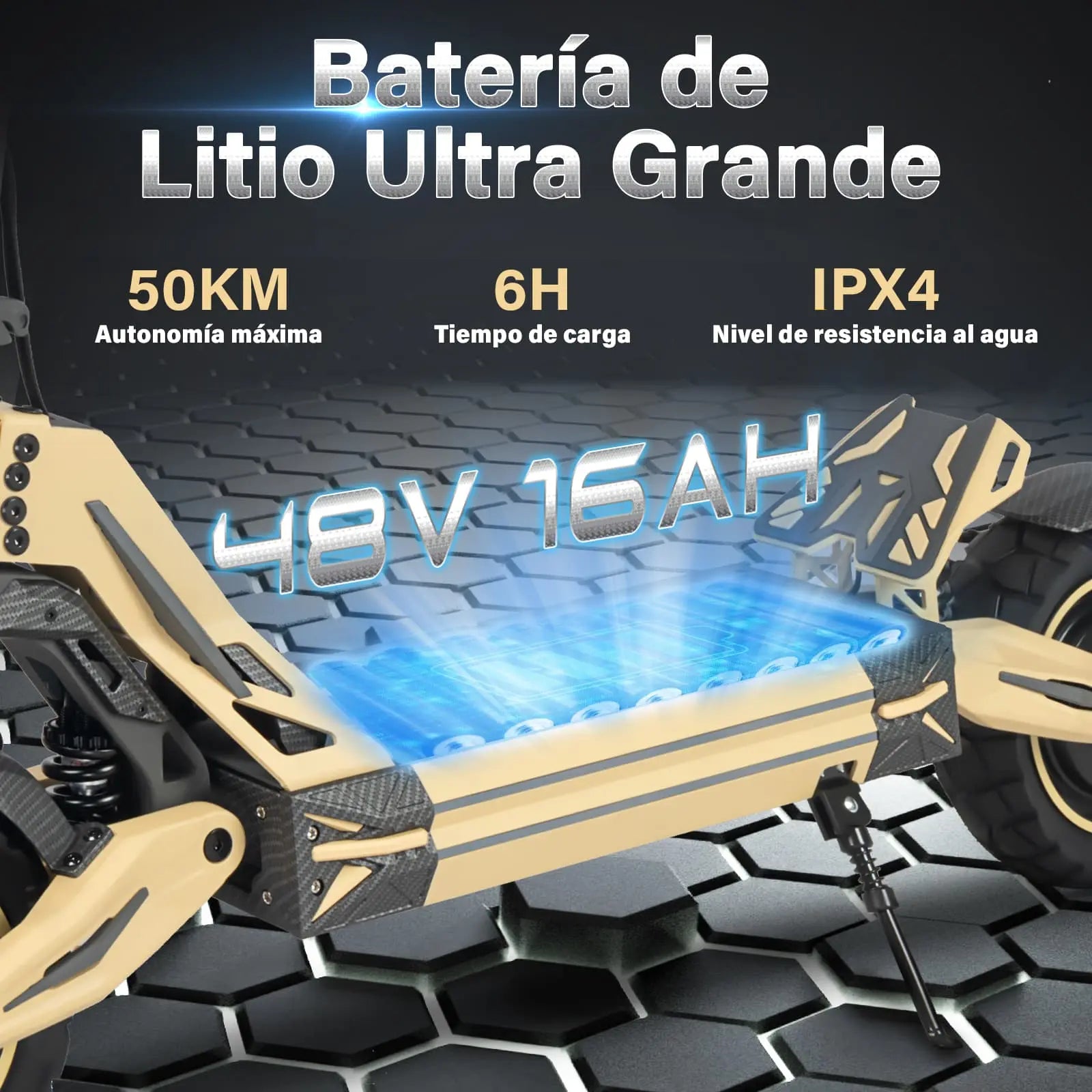 Scooter Patín Eléctrico 50km/h 1200w Max. Honey Whale G2Pro
