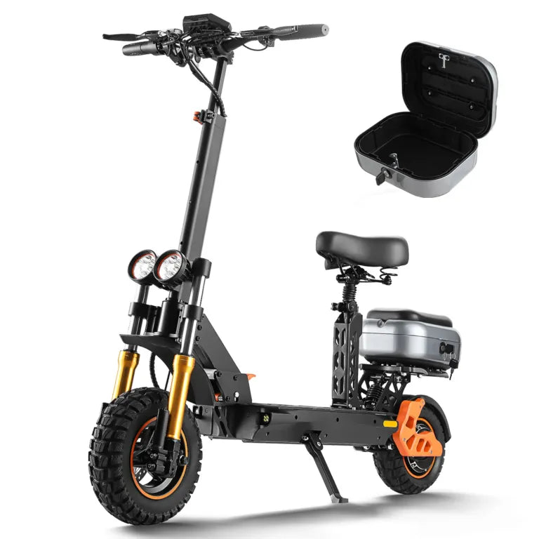 Scooter Eléctrico Para Adultos H3 Honey Whale 55 Km/h 1000w Negro Con Naranja