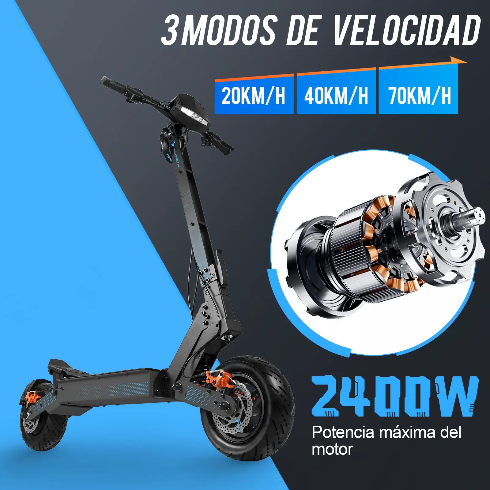 Scooter Eléctrico Honey Whale H4 Azul