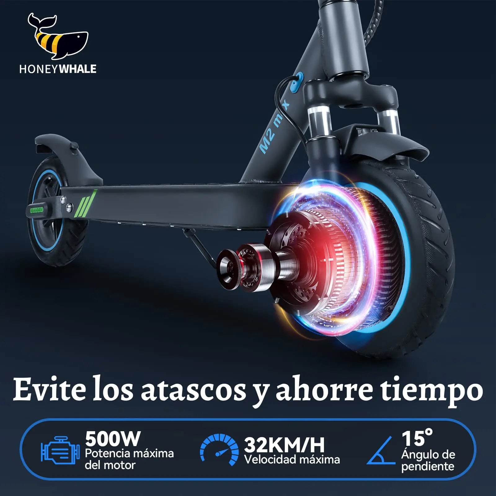 Scooter Eléctrico Honey Whale M2-MAX Negro