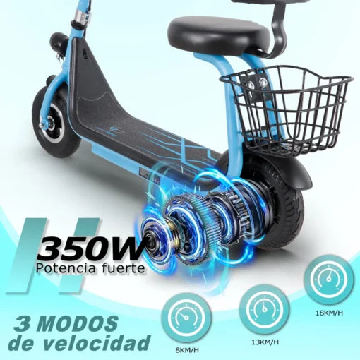Scooter Electrico Infantil Honey Whale JL-005 Celeste
