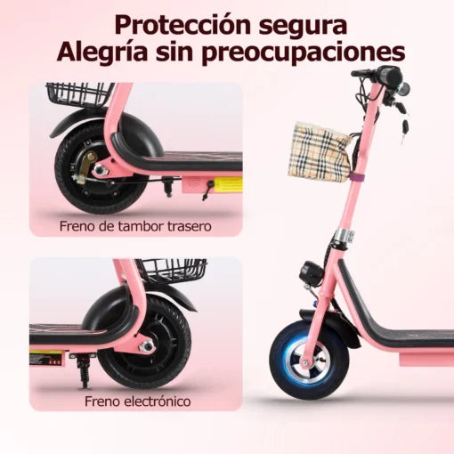 Scooter Electrico Infantil Honey Whale JL-005 Rosa