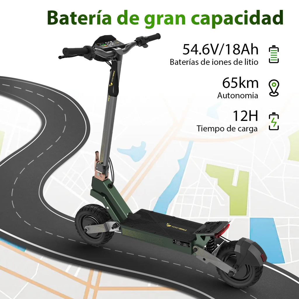 Honey Whale H2-Dual Scooter Eléctrico De Doble Motor